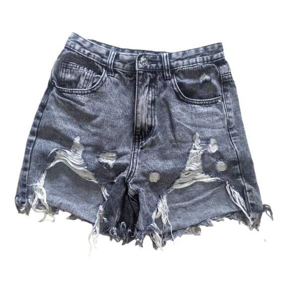 PrettyLittleThing Pants - 3/$15 PrettyLittleThing Destroyed High Waisted Denim Shorts 4